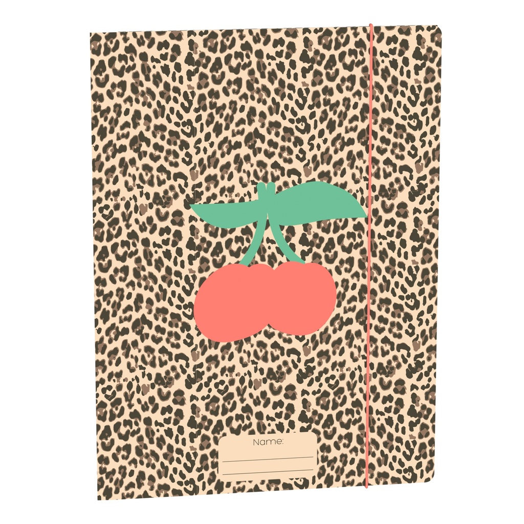 Elastic File Folder - Leopard Cherry
