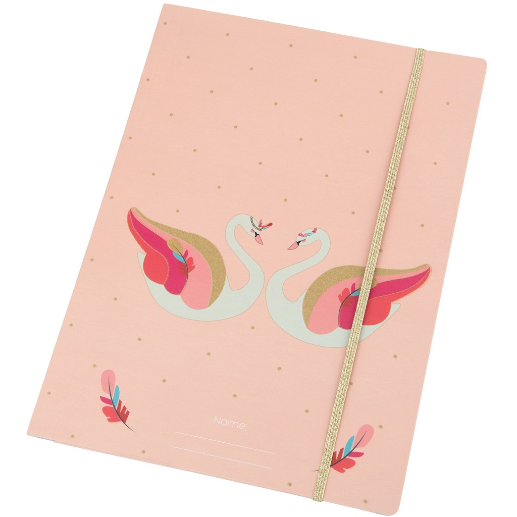 Elastic File Folder - Pearly Swans 