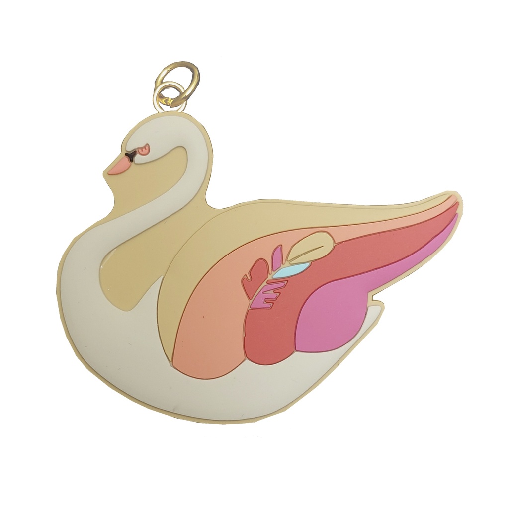 Keychain Charm - Pearly Swans