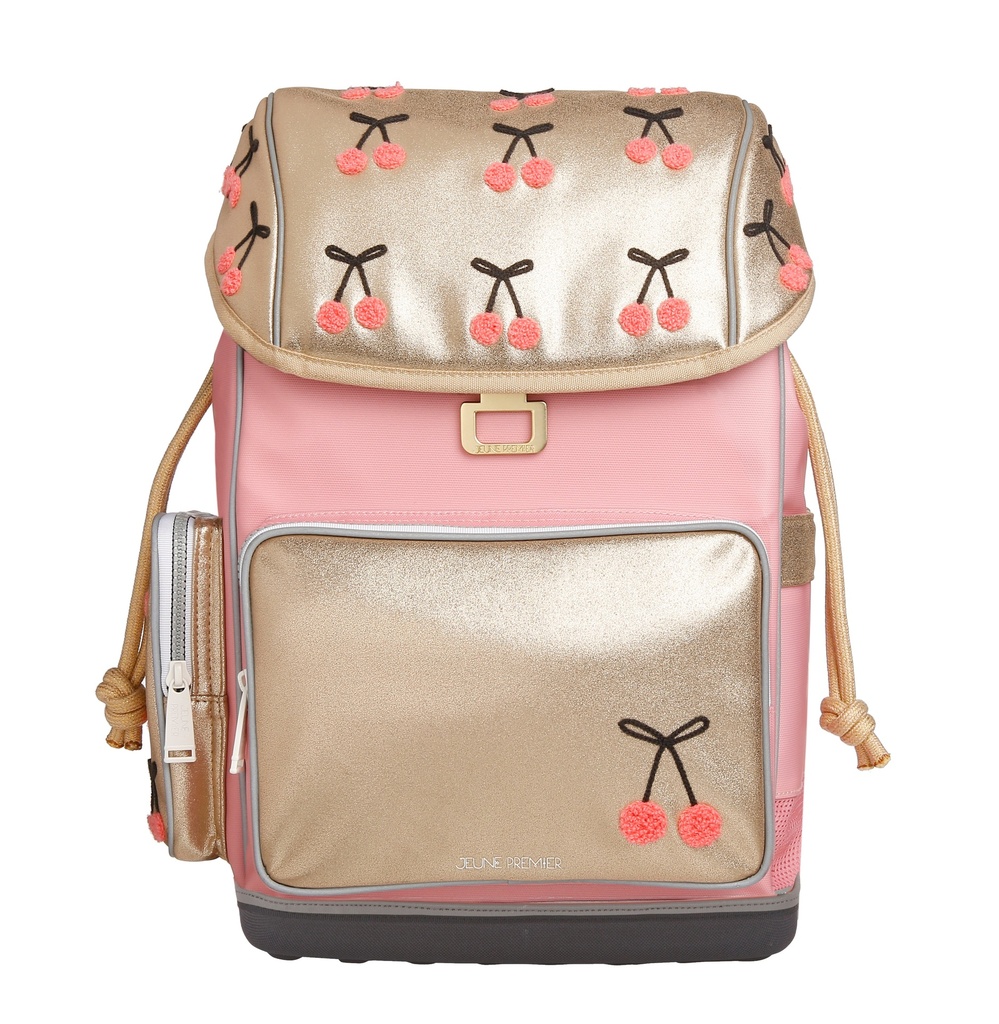 Ergonomic School Backpack - Cherry Pompon